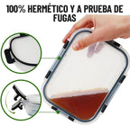 Set de 4 recipientes herméticos de vidrio