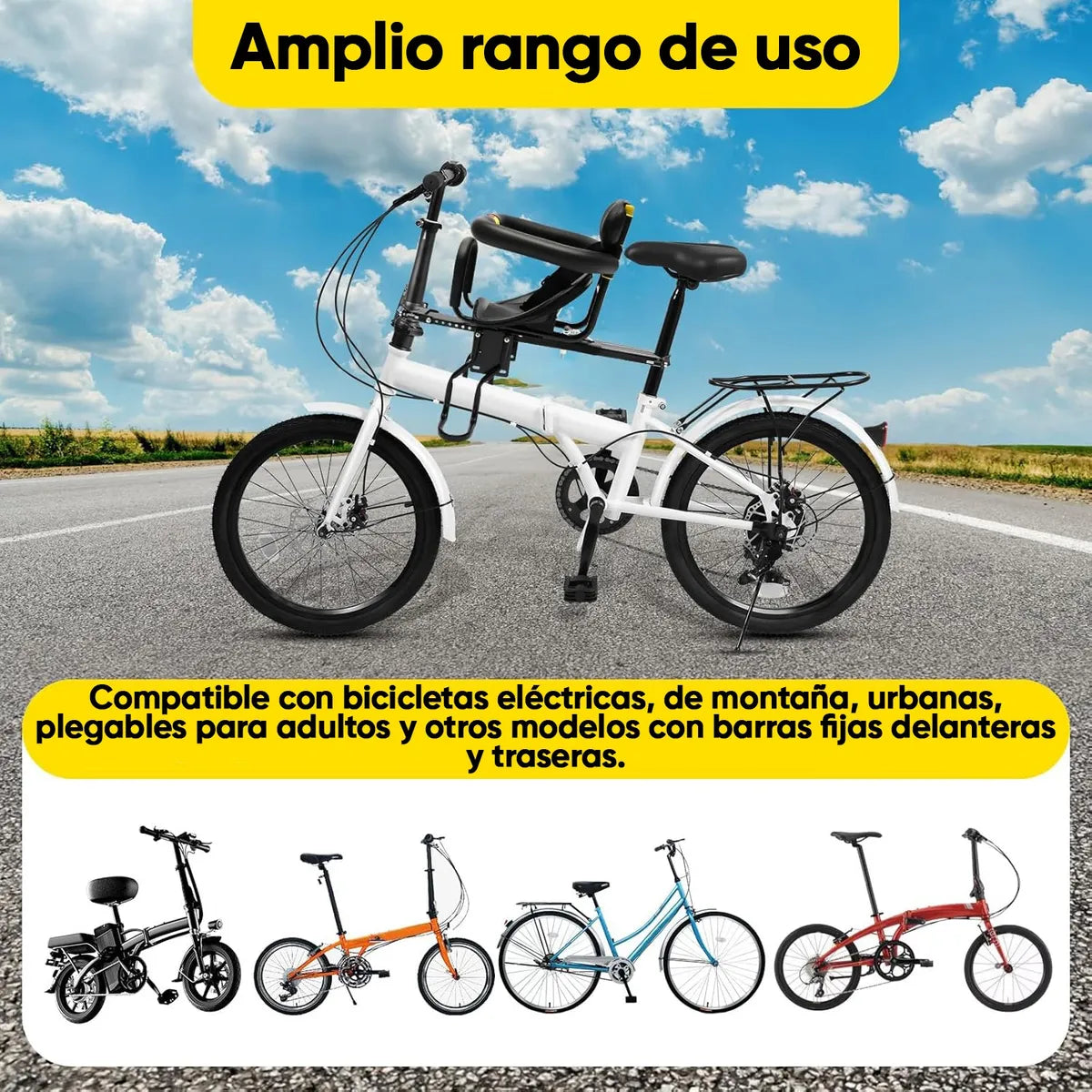 Silla frontal de bicicleta para niño