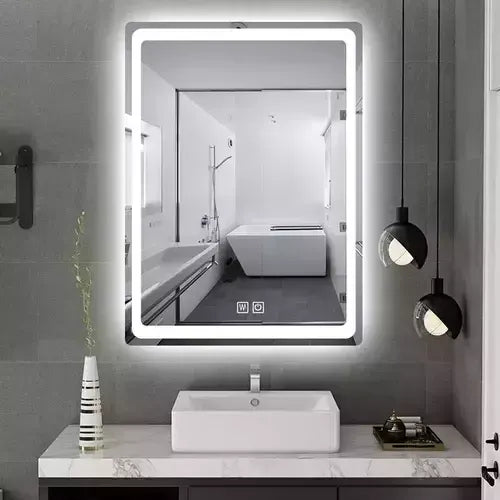 Espejo de pared con luces y desampañador
