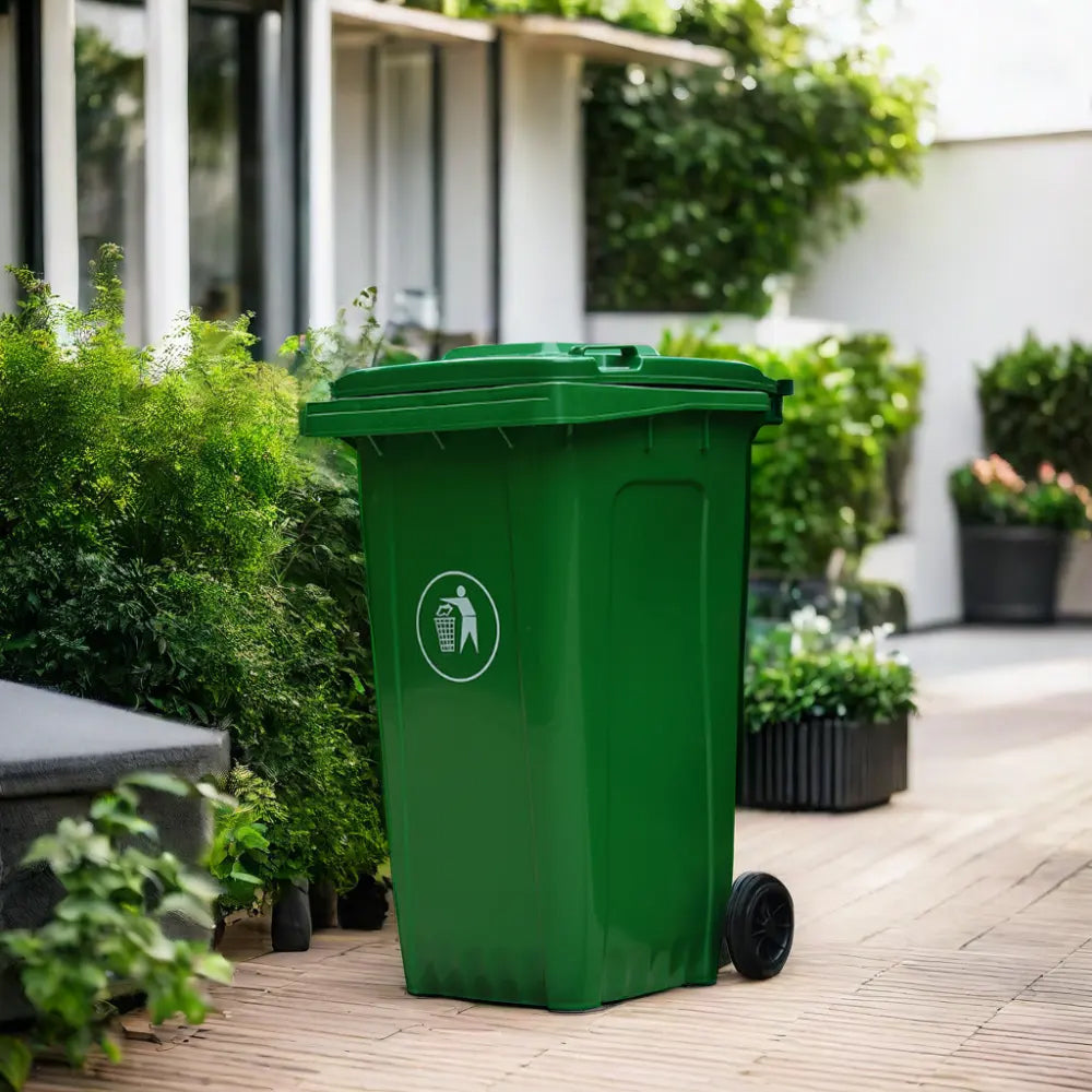 Contenedor Tacho De Basura Con Pedal 120 Litros Reciclaje NEGRO