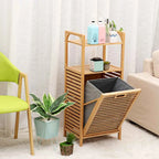Mueble cesto organizador de bambú