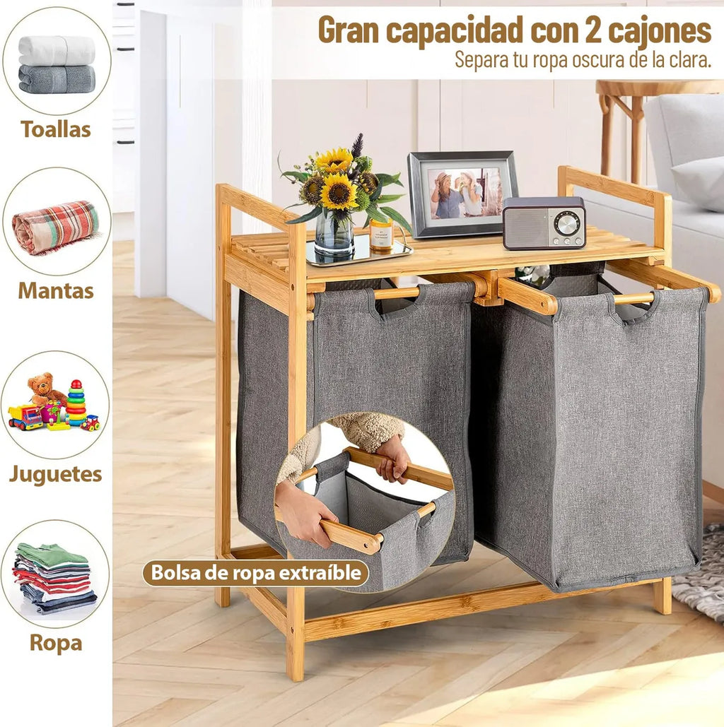 Organizador de 2 compartimentos extraíbles