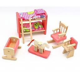 SET MUEBLES MADERA DORMITORIO NIOS KIDS BEDROOM 10 PIEZAS JUGUETE