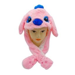 GORRO NIO INFANTIL MUEVE OREJAS CON LUCES LED ROSADO STICH