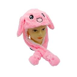 GORRO NIO INFANTIL MUEVE OREJAS CON LUCES LED Conejo Rosa