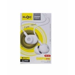 AURICULARES KLGO KS-61 IDEAL MSICA CON BASS REFLEX PLUG 3.5 BLANCO