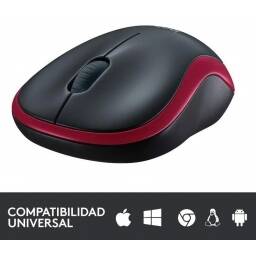 MOUSE INALMBRICO LOGITECH M185 Rojo