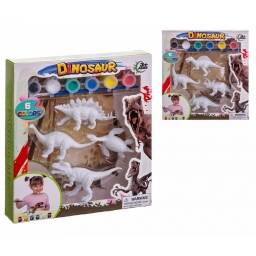 Set 4 dinosaurios para pintar con 6 colores